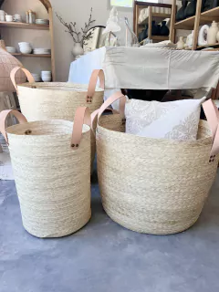 Canasto Palma c/cuero chico - comprar online