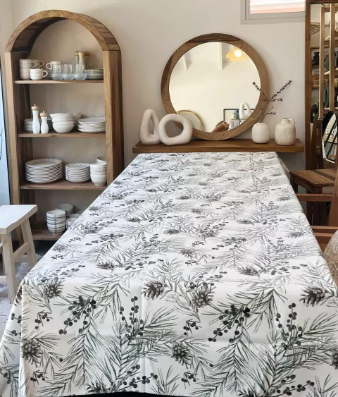 Mantel Ecocuero - Piñas verdes