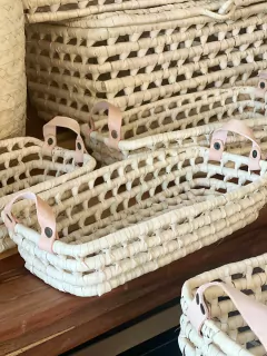 Canasto palma trenzada chico - comprar online