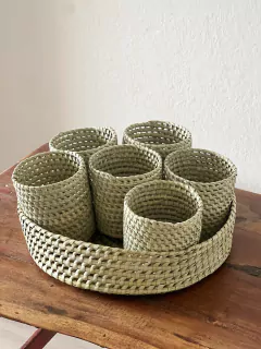 Contenedores chicos de palma - Gramineasdeco