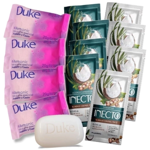 Combo Hotel 48 Jabones 20g + 48 Shampoo + 48 Enjuague Sachet