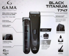 Cortadora De Pelo Gama Black Titanium T747 + Trimmer Barba - comprar online