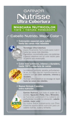 Coloracion Tintura Permanente Kit Nutrisse Ultra Cobertura - comprar online