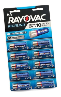 Pilas Alcalinas Aa Rayovac Blister Troquelado 10 Unidades