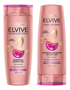 Shampoo Y Acondicionador Elvive Kera-liso Keratina Mk 400ml
