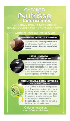 Coloración Tintura Permanente Garnier Nutrisse Colorissimos