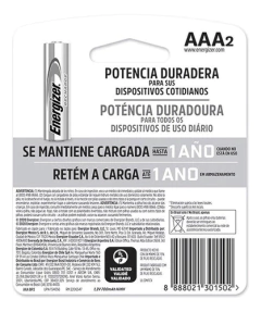 Pilas Recargables Aaa Energizer Recharge Nh12-700 1.2v Blister 2un en internet