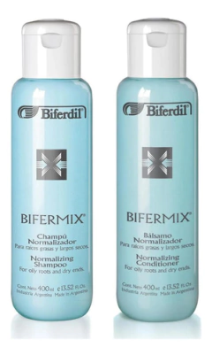 Shampoo + Balsam Acondicionador Biferdil Bifermix P/ Raices