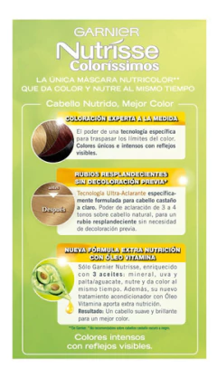 Coloración Tintura Permanente Garnier Nutrisse Colorissimos - tienda online