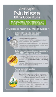 Coloracion Tintura Permanente Kit Nutrisse Ultra Cobertura - comprar online
