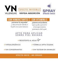 Protector Solar Spray Efecto Seco Villeneuve Fps 30 en internet