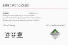 Wok Antiadherente Ceramico Ilko Ceramic Design 28cm - tienda online