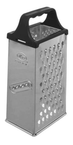 Rallador De Queso Multiuso 4 Caras Estañado Mango Plastico