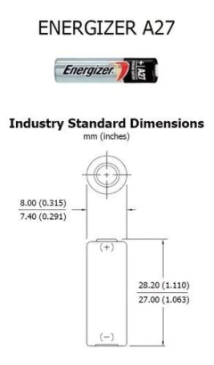 Pila Alcalina A27 Energizer 12v Especial Controles Remotos - tienda online