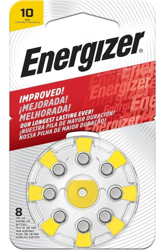 Pilas Para Audífono Energizer Blister 8un Tamaño 10