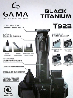 Cortadora De Pelo Inalambrica Gama T923 Black Titanium - comprar online