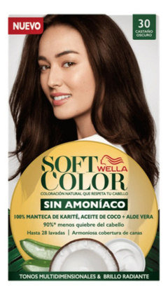 Kit Tintura Wella Professionals Soft Color Tinte De Cabello Tono 30 Castaño Oscuro Para Cabello