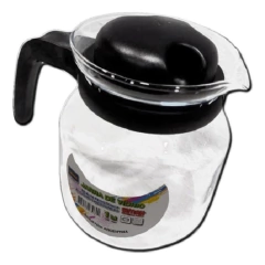 Imagen de Jarra De Vidrio Templado 1lt Para Hornalla+ Filtro Tela Cafe