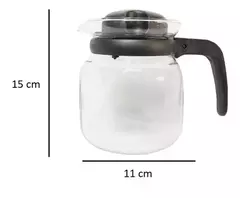 Jarra De Vidrio Templado 1lt Para Hornalla+ Filtro Tela Cafe - Tienda Ramona