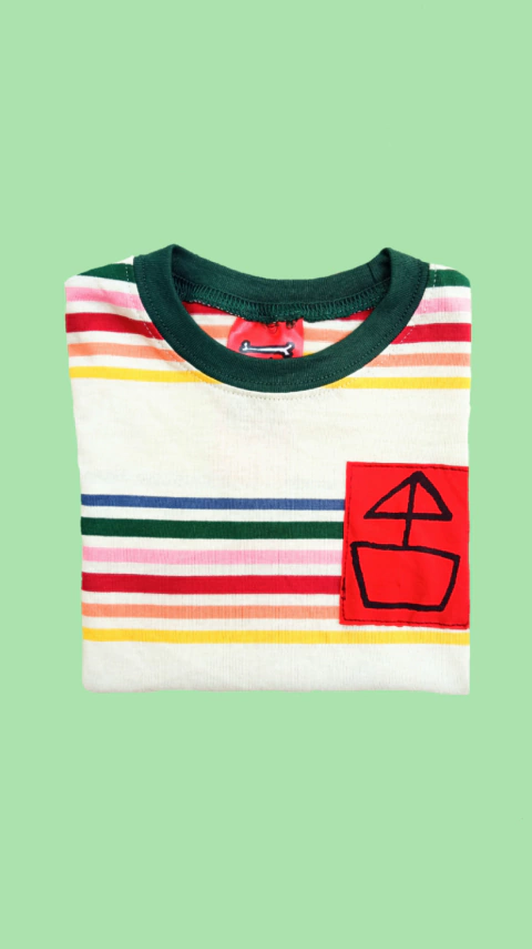 REME NIÑX rayas crema arcoiris