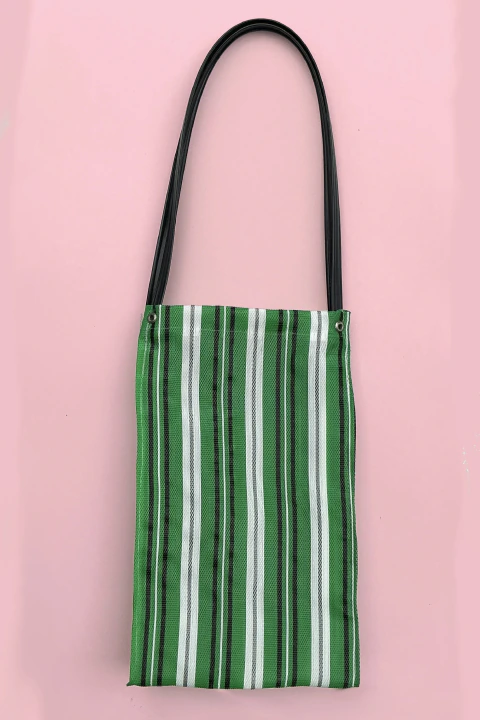 Bolsa MATERA rayas finitas verdes