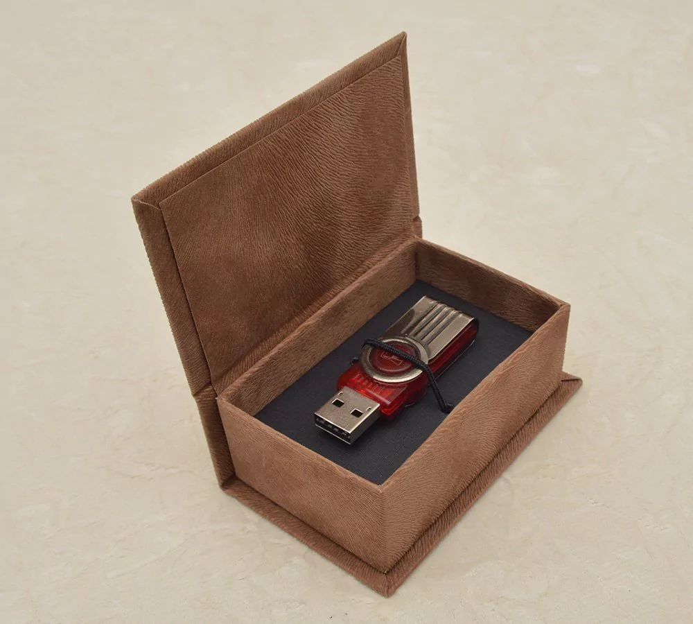 caixa pen drive pele francesa antilope