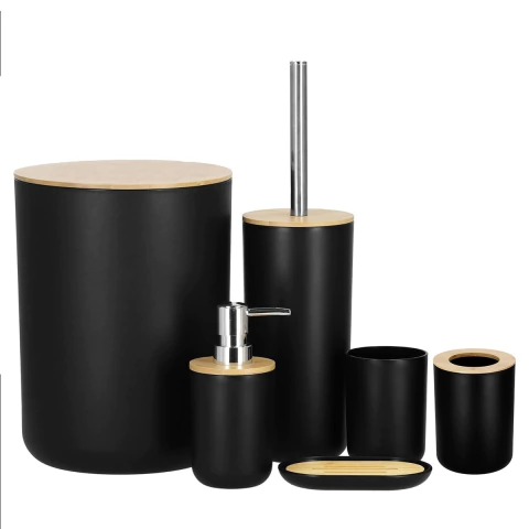Set de baño + Papelera Detalles Madera en internet