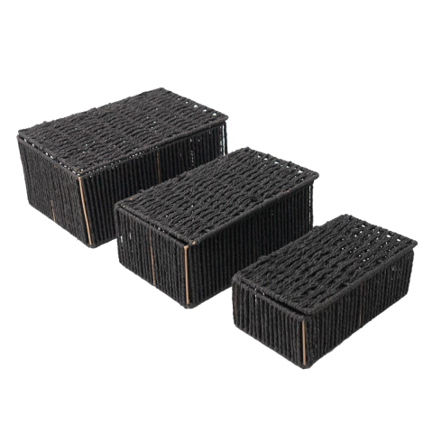 Set X3 Canastos Rectangulares Con Tapa en internet