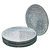 Set De 6 Platos Playos De Porcelana Punteado Gris 22 Cm - elsitiodecompras