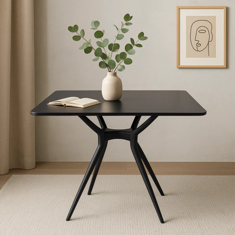 Mesa Cocina Comedor Moderna Negra 80cm - comprar online