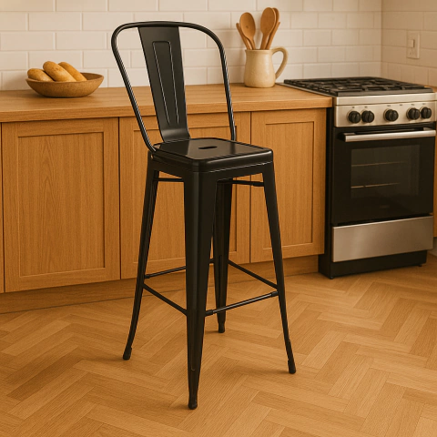 Banqueta Tolix Con Respaldo Alto - comprar online