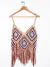 Top Tejido T.U Crudo Celeste Blanco Y Terracota (105890)