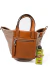 Cartera Jazmin Chebar Cuero Camel Tejido Beige (110005)
