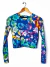 Traje De Baño ginebra T.M Azul Y Flores (106343)