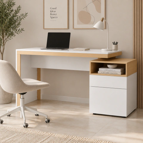 Escritorio Moderno Con Archivero Y Cajón