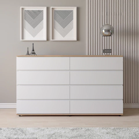 Cómoda Dormitorio 8 cajones 160x92cm