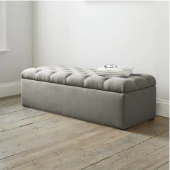 Baulera pie de cama capitoné 1,40mts en pana antimanchas premium - comprar online