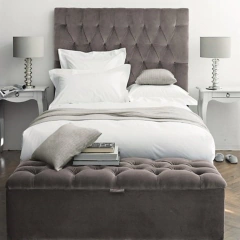 Combo Capitone Respaldo de sommier 1,4m + Baulera de cama 1,4m en tela premium en internet