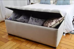 Baulera pie de cama capitoné 1,40mts en pana antimanchas premium - desde-casa.com