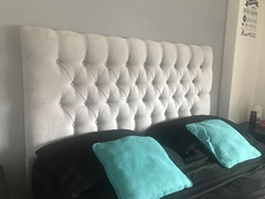 Respaldo para sommier capitone 1,50 mts en pana anti manchas - comprar online