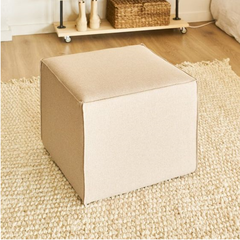 Puff cubo tapizado en tela PREMIUM