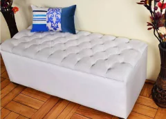 Baulera pie de cama capitoné 1,40mts en pana antimanchas premium en internet