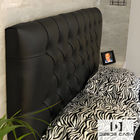 Respaldo de sommier capitoné 2 plazas 1,4m en tela ecocuero premium - comprar online