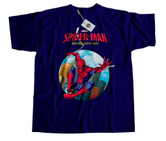 Remera Spiderman - Band New Day - Algodón Marino -