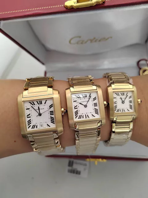 Relógio Cartier Tank Fraçaise Dourado Italiana