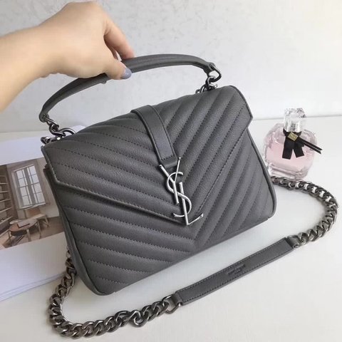 Bolsa YSL College Cinza Italiana