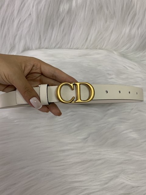 Cinto Dior CD Branca Italiana - Bolsas e Grife