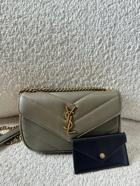 Bolsa YSL Loulou Mini Cinza - comprar online