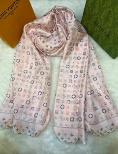 Lenço Louis Vuitton Rosa Bebê Italiana