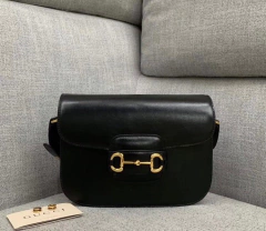 Bolsa Gucci Horsebit 1955 Preta Tiracolo Italiana